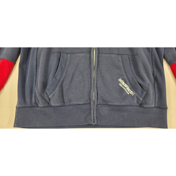 Vintage 90s Rugby USA Starter Jacket Varsity Letterman Patches Zip Navy Blue 2XL - Picture 7 of 16